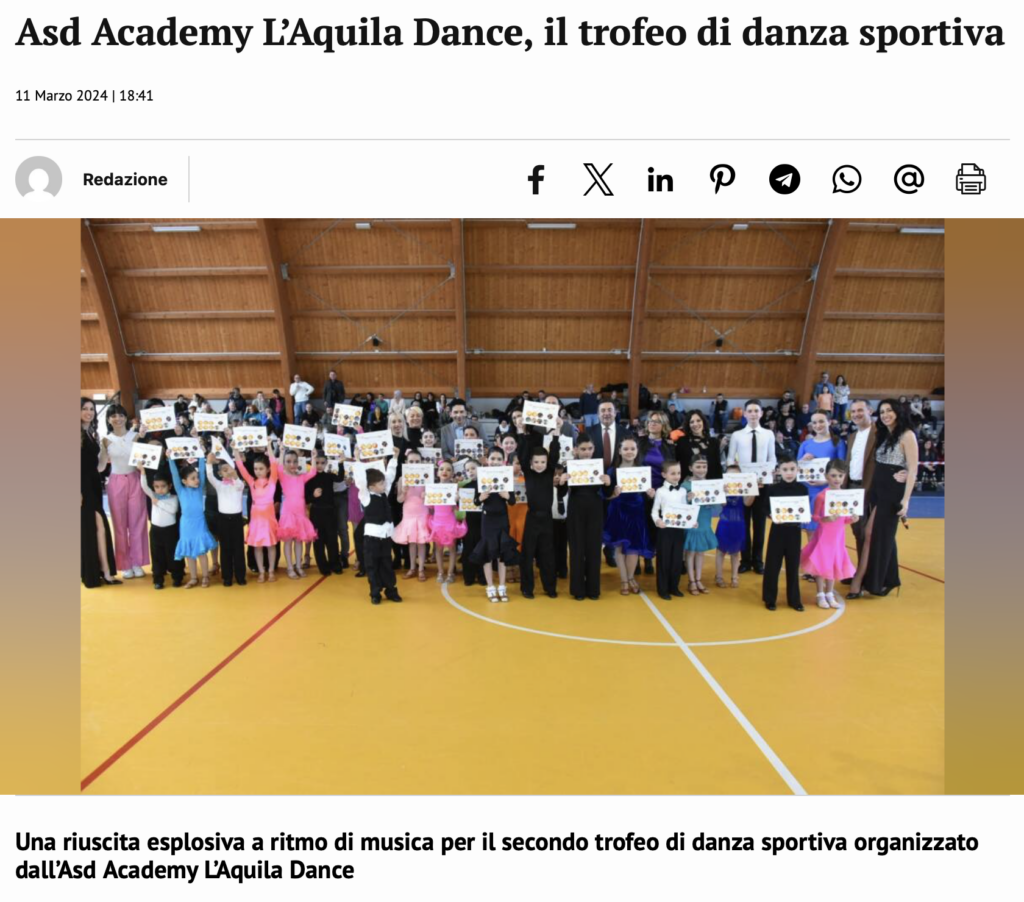 Asd Academy L’Aquila Dance, il trofeo di danza sportiva

11 Marzo 2024