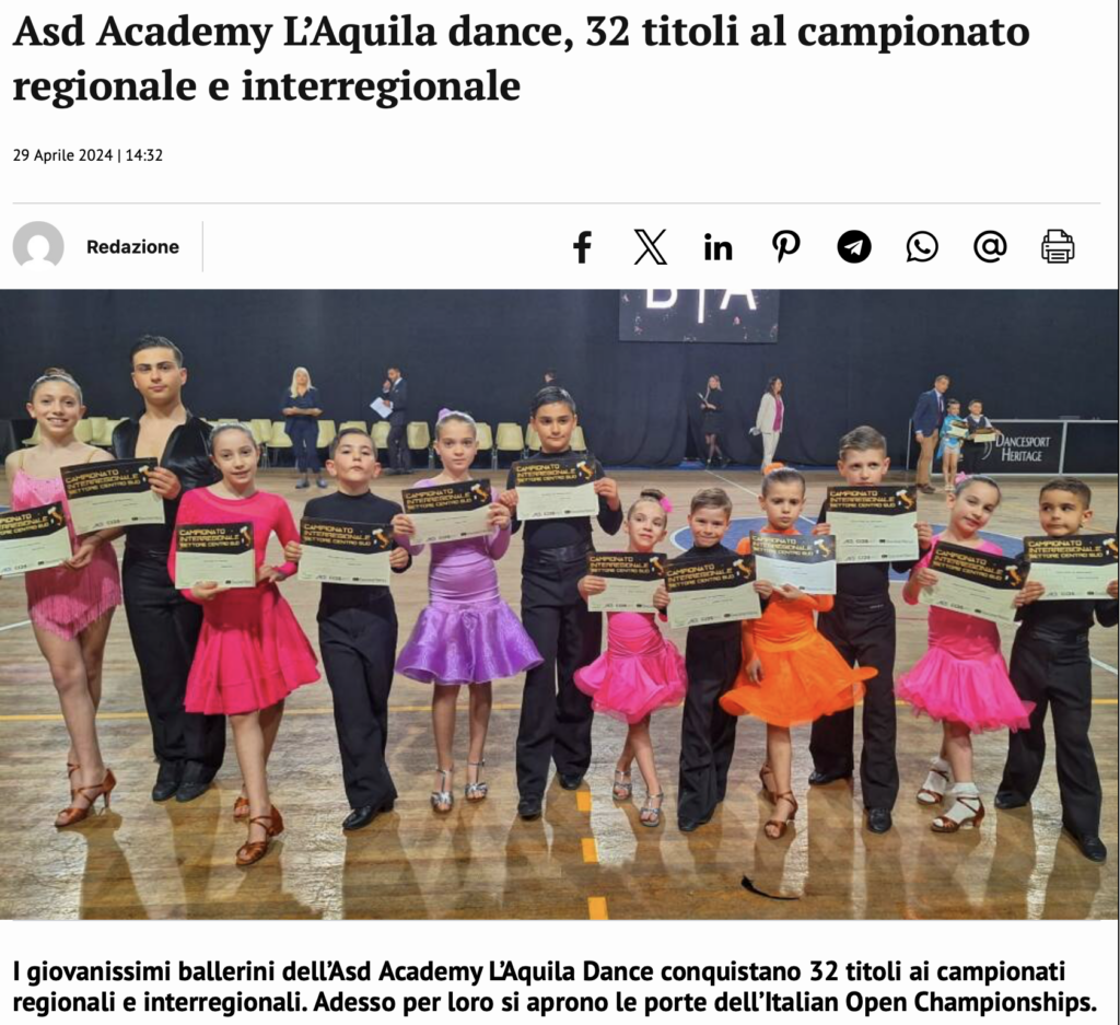 Asd Academy L’Aquila dance, 32 titoli al campionato regionale e interregionale

29 Aprile 2024